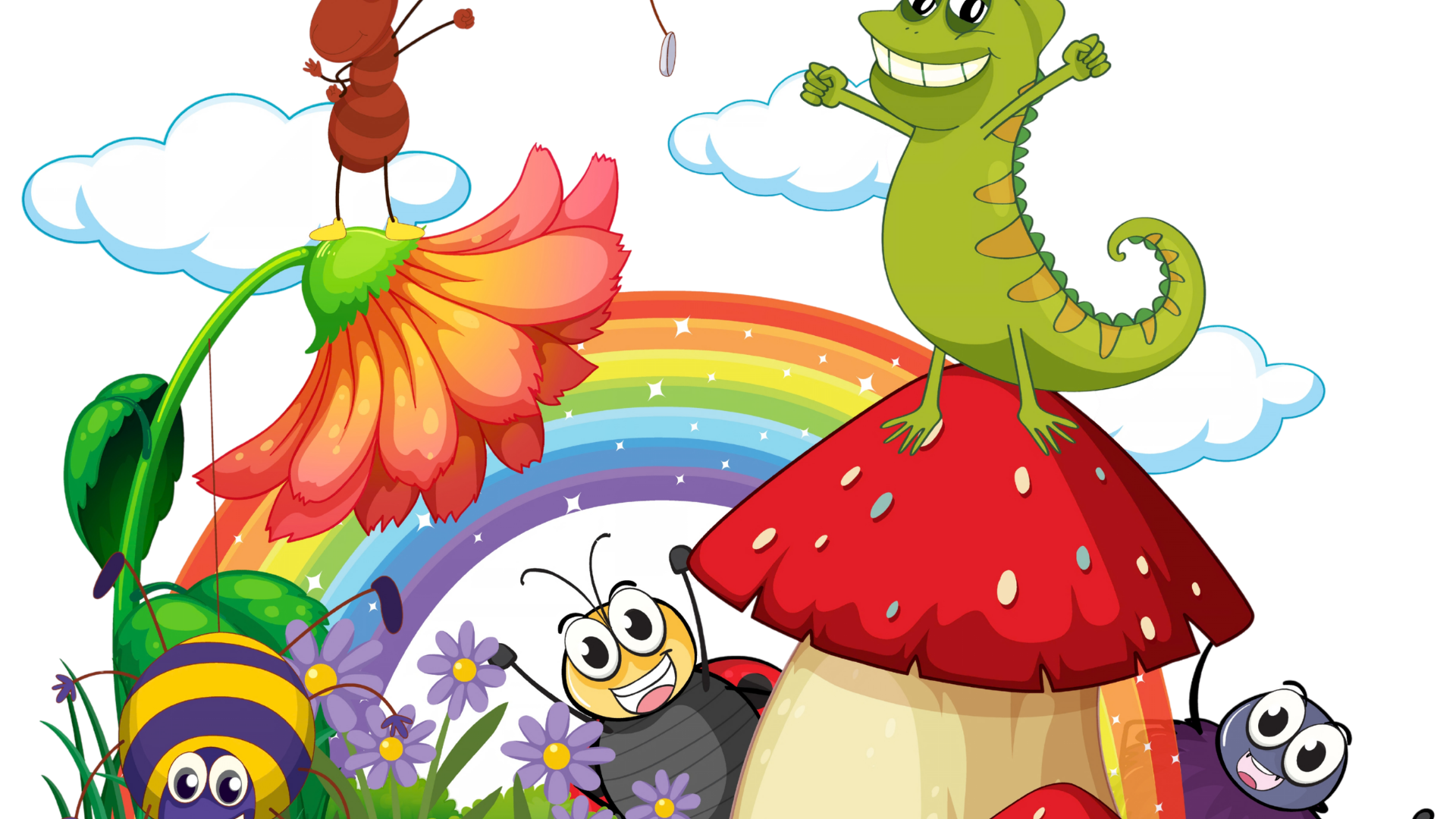 Illustrations des créatures fantastiques du printemps