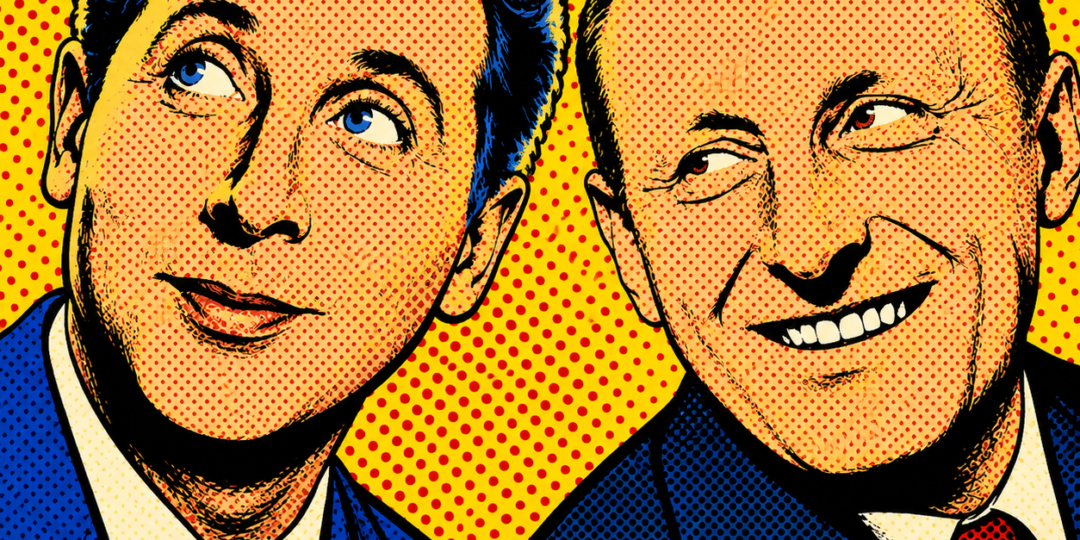 Illustration de Bourvil et Trenet l'un à côté de l'autre