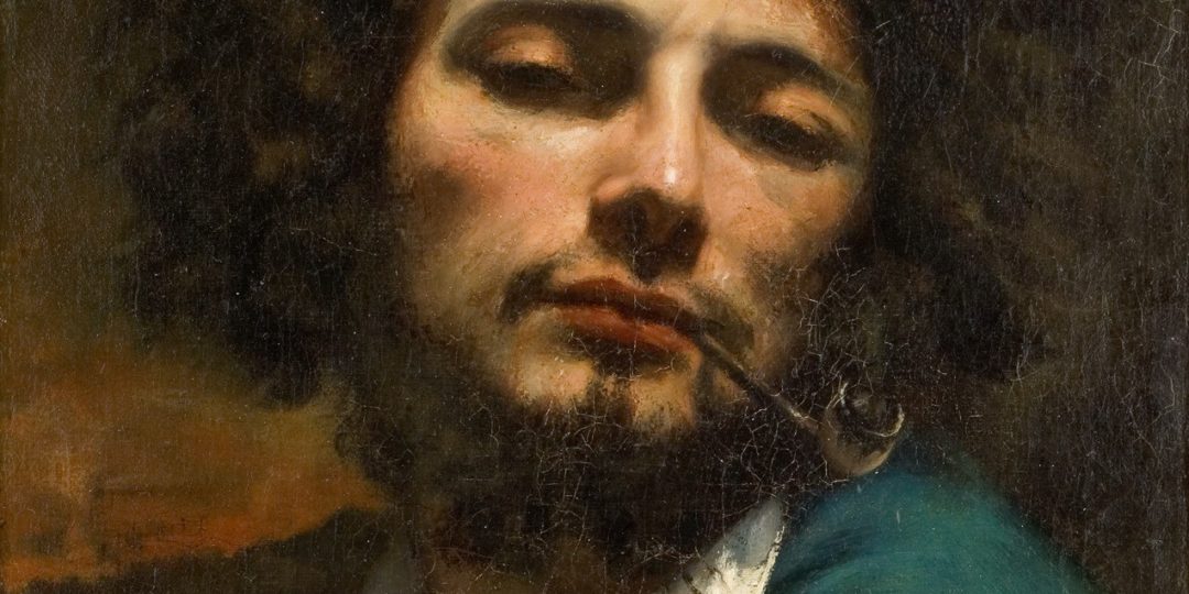 Portrait de Gustave Courbet illustrant une conférence consacrée à sa vie, son œuvre et au mouvement réaliste du XIXᵉ siècle.
