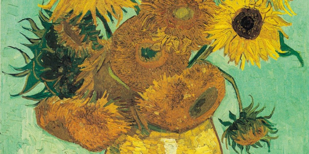 Oeuvre illustrant un pot de fleur garni.